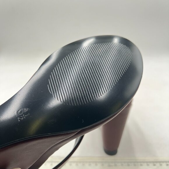 Milooey shoes Brown Round Toe Flip Flops Wedge High Heels Slip On Thong Sandals - Picture 6 of 8